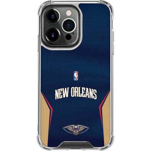 NBA New Orleans Pelicans Jersey iPhone 14 Pro Clear Case